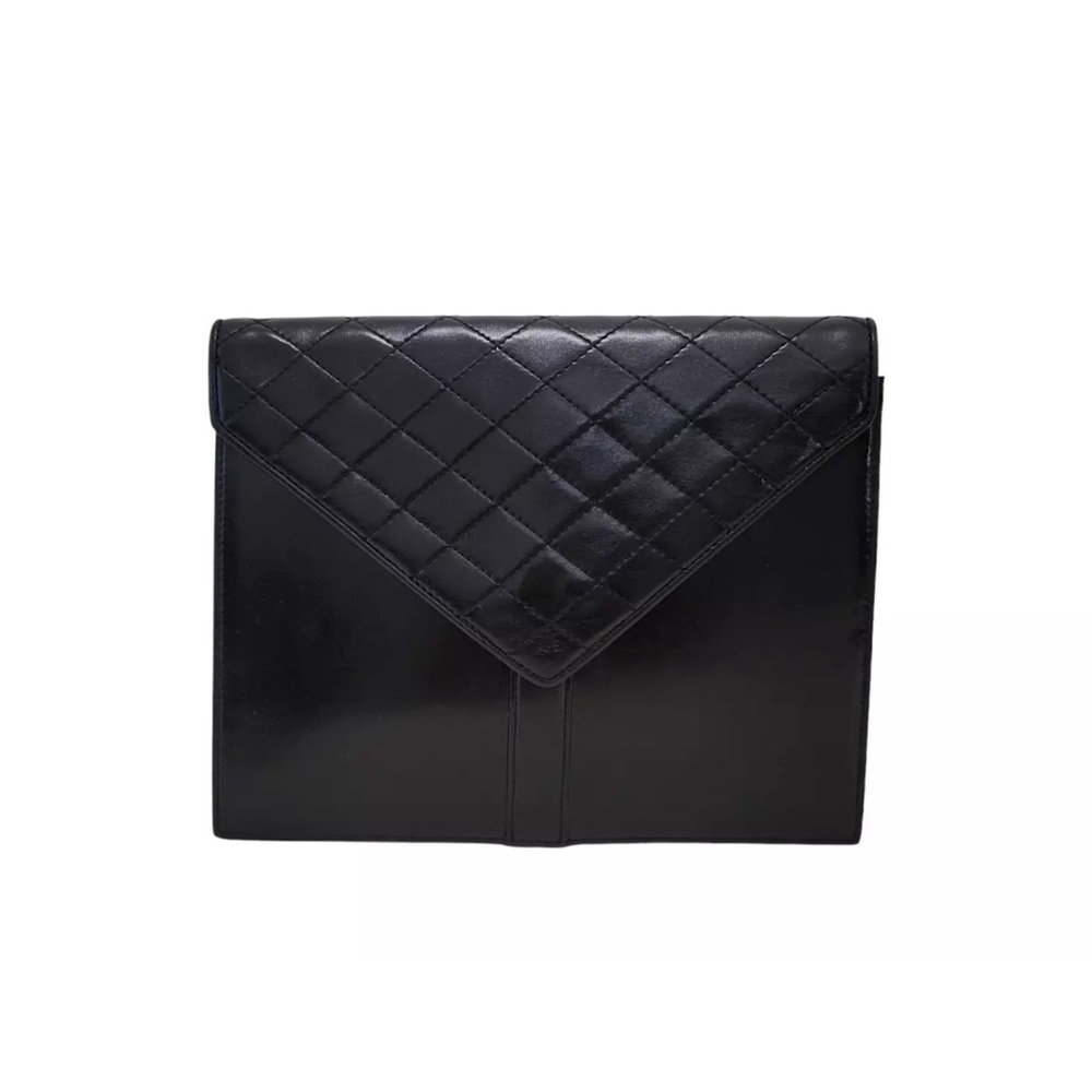 Rare YSL Yves Saint Laurent Black Leather Clutch